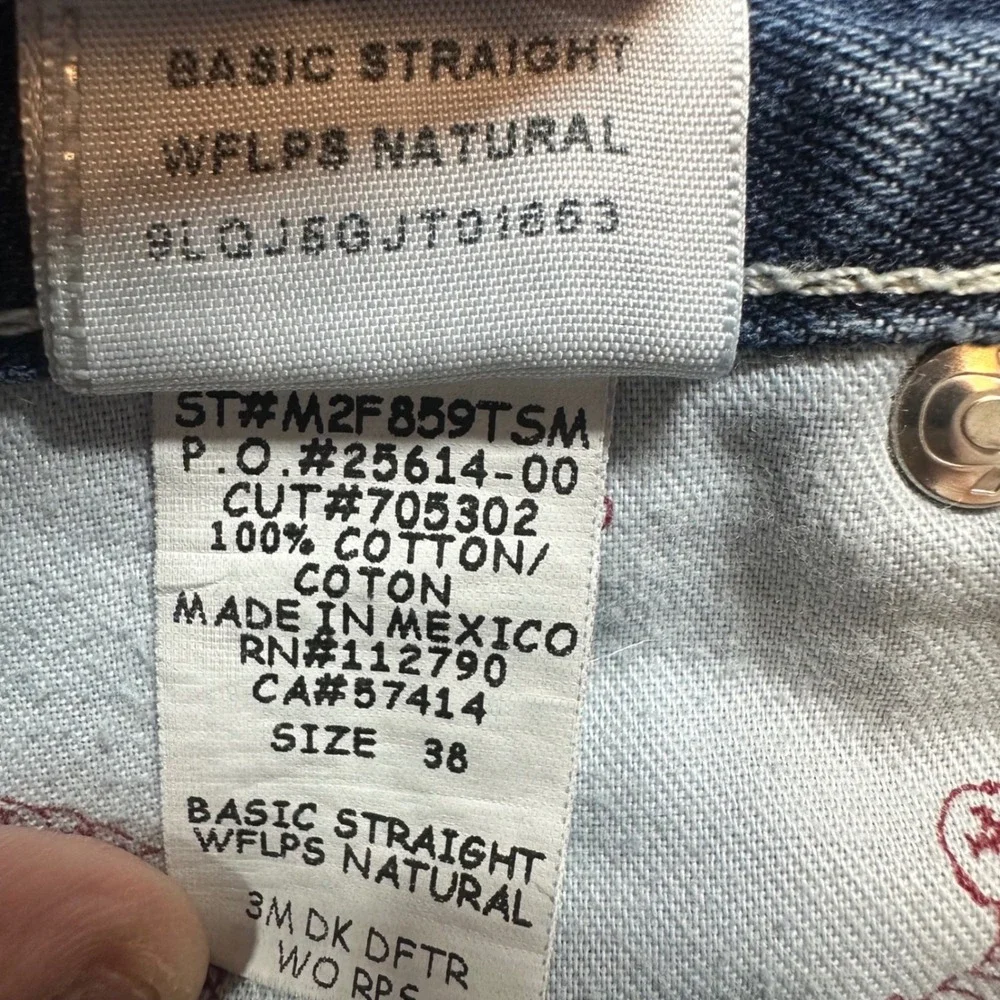 True Religion Straight Leg Jeans Mens 38 Blue  Medium Wash Y2K Denim